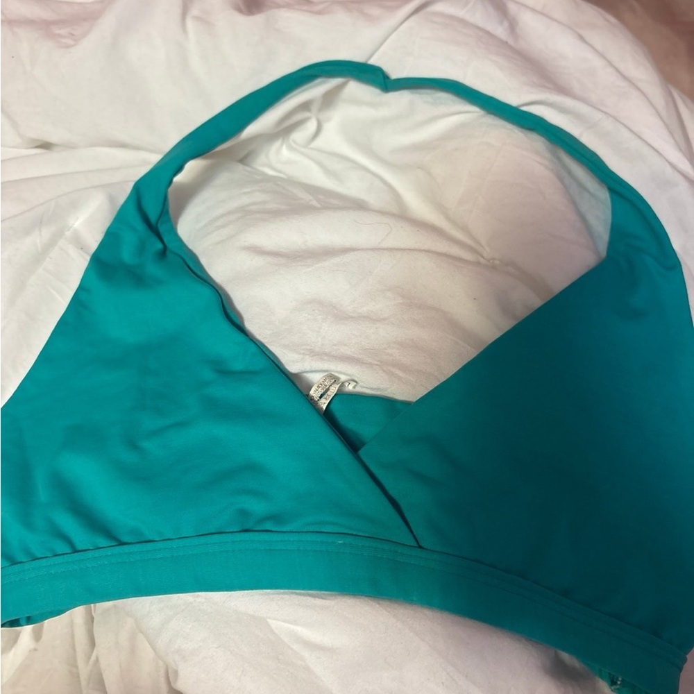 Teal Halter Knight Swimwear Bikini Top